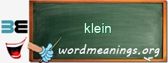 WordMeaning blackboard for klein